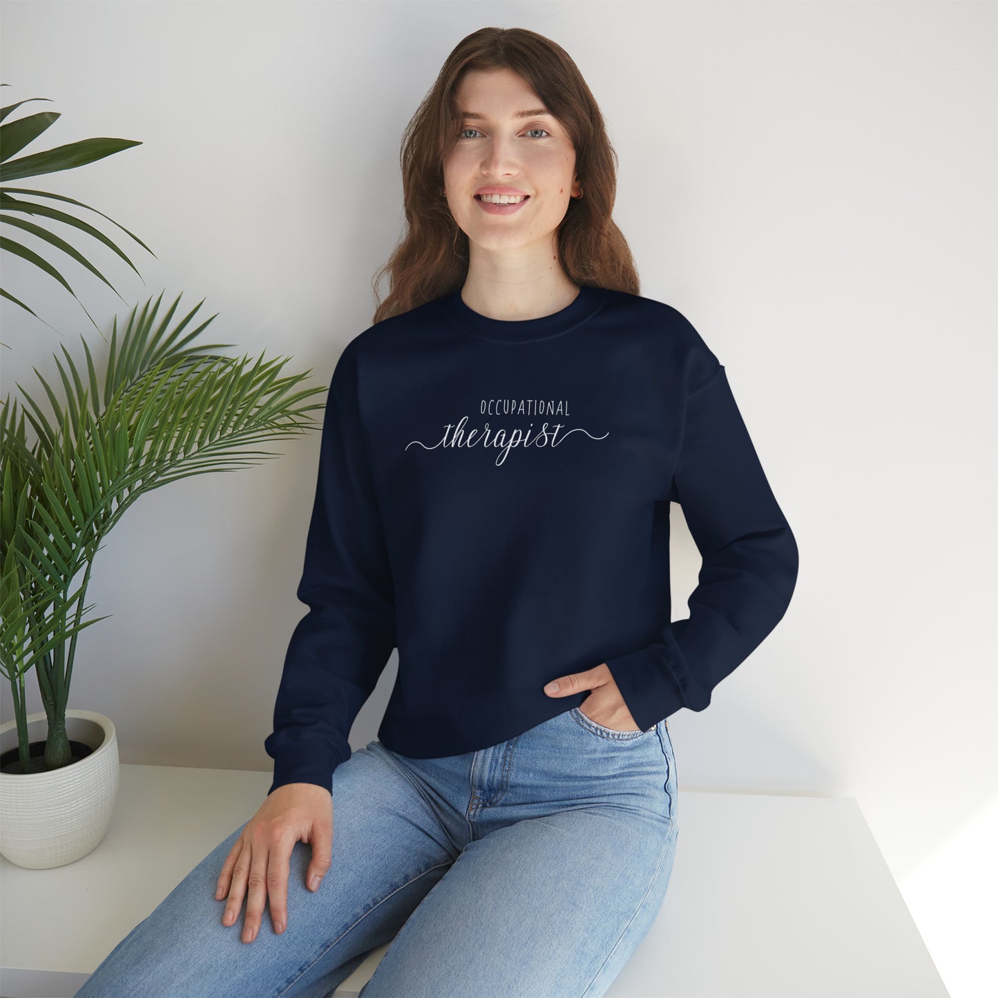 Occupational Therapist Cursive Unisex Crewneck Sweatshirt