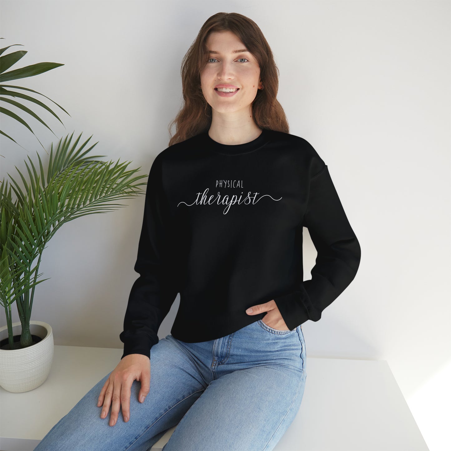 Physical Therapist Cursive Unisex Crewneck Sweatshirt