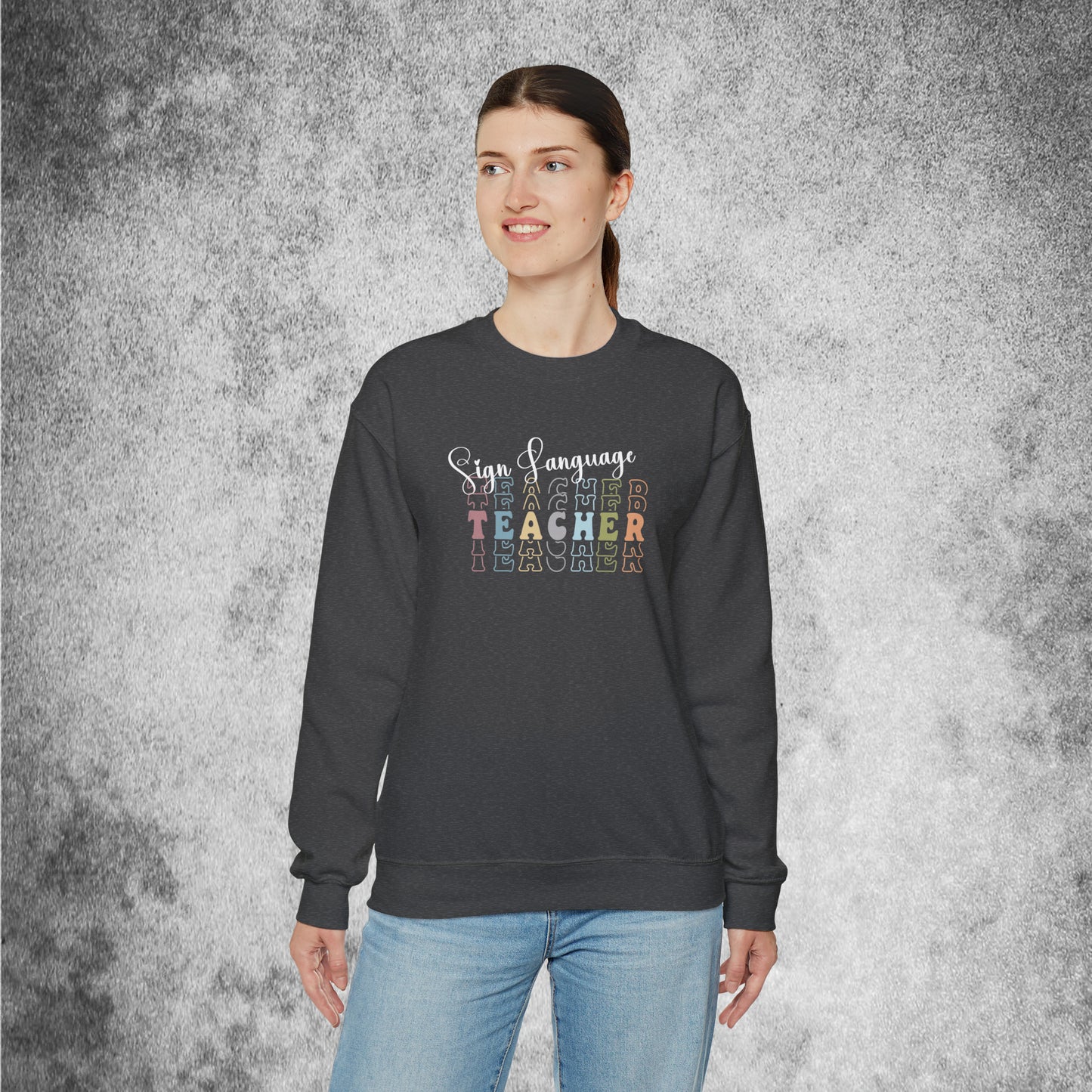 Sign Language Teacher Unisex Crewneck Sweatshirt