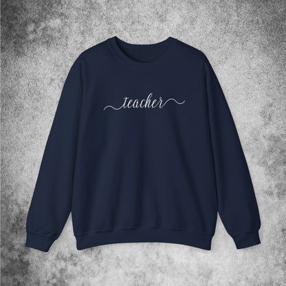 Teacher Cursive Unisex Crewneck Sweatshirt