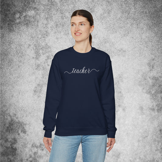 Teacher Cursive Unisex Crewneck Sweatshirt